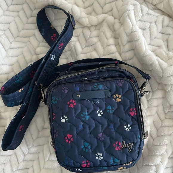 Lug Quilted Crossbody Bag with Multicolor Paw Prints - Picture 4 of 6